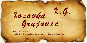Kosovka Grujović vizit kartica